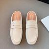 Весенне-летние женские туфли без шнуровки, лоферы на плоской подошве, мокасины с закрытым носком, модные удобные туфли-лодочки из искусственной кожи с открытой спиной, шлепанцы, повседневная обувь