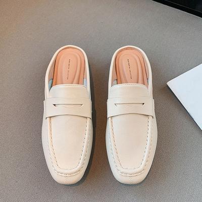 Весенне-летние женские туфли без шнуровки, лоферы на плоской подошве, мокасины с закрытым носком, модные удобные туфли-лодочки из искусственной кожи с открытой спиной, шлепанцы, повседневная обувь