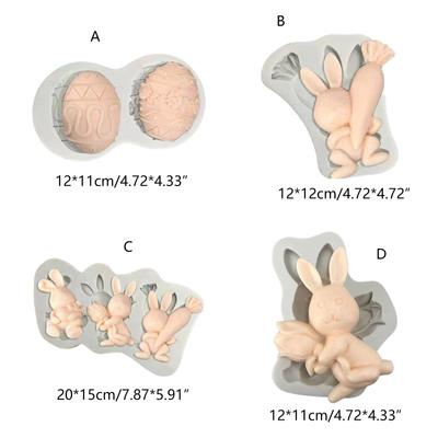 Милая пасхальная форма для шоколада в виде кролика из помадки, торта, украшения, инструмент для выпечки, мыла ручной работы, силиконовая форма для украшения, легко чистить