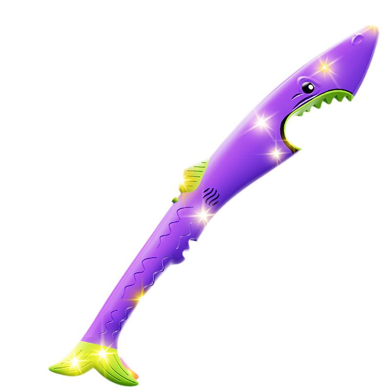 Светящийся в темноте игрушечный нож-акула с красочными звуковыми эффектами и мигающей палочкой для развлечений на ночном рынке оптом