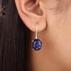 Натуральный камень содалит, ювелирные изделия из серебра 925 пробы, серьги ручной работы 1,05" EE-173-30