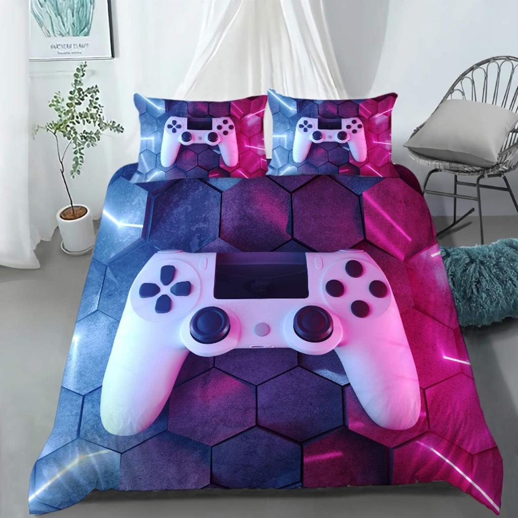 Play Designs Duvet Cover Pillowcase Gaming Bedding Set Video Games Adult Boy Girl Bedroom Decoration Single Double Size