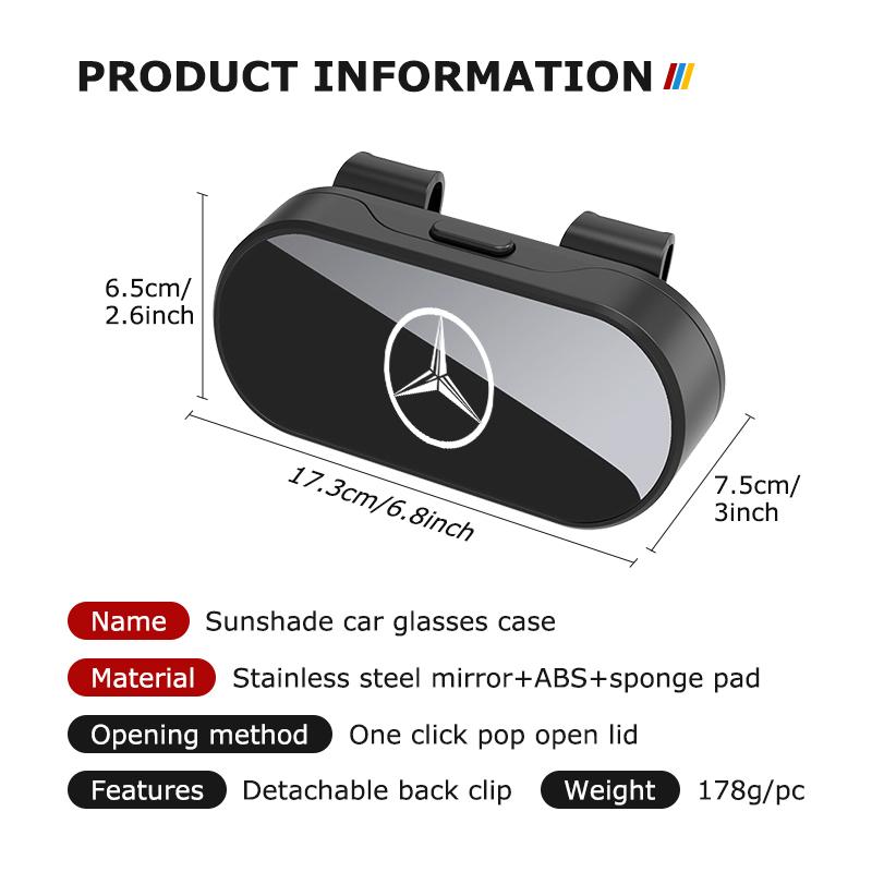 AABGV1 For Benz Car Logo Sun Visor Glasses Case Sunglasses Storage Clips Accessories Exclusive AMG W124 W203 W204 SPRINTER V CLASS