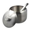 Useful Stainless Steel Sugar Bowl with Spoon Lid Gold Silver Storage Jar Durable Large Capacity Seasoning Pot Salt