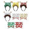 4Pcs Headband with Snowflake Decor Sparkling Number 2026 Hair Hoop Glasses Festive Christmas Party Accessory