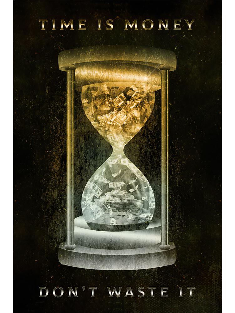 Время — деньги, не тратьте зря, мотивационный роскошный постер, холст, картина, доллары, настенное искусство для офиса, домашний декор, принт, Cuadros