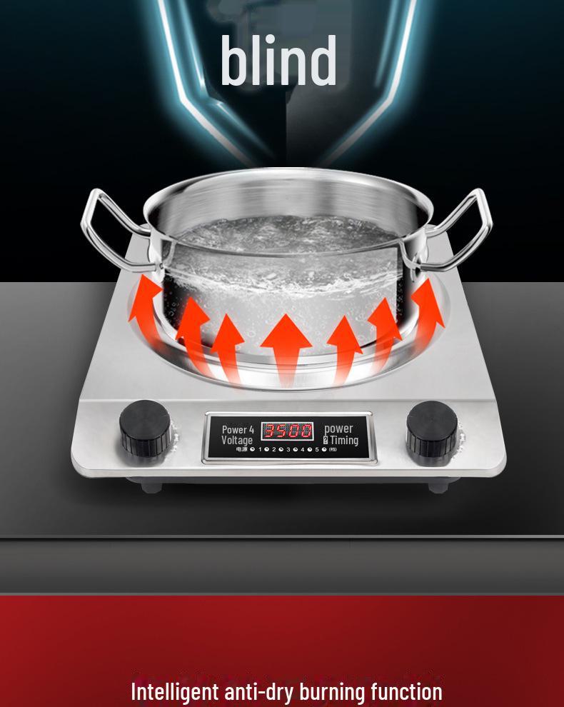 Concave 5000W High-Power Induction Stove: Commercial Stir-Fry, Stainless Steel, Multifunctional Electric Ceramic Cooker