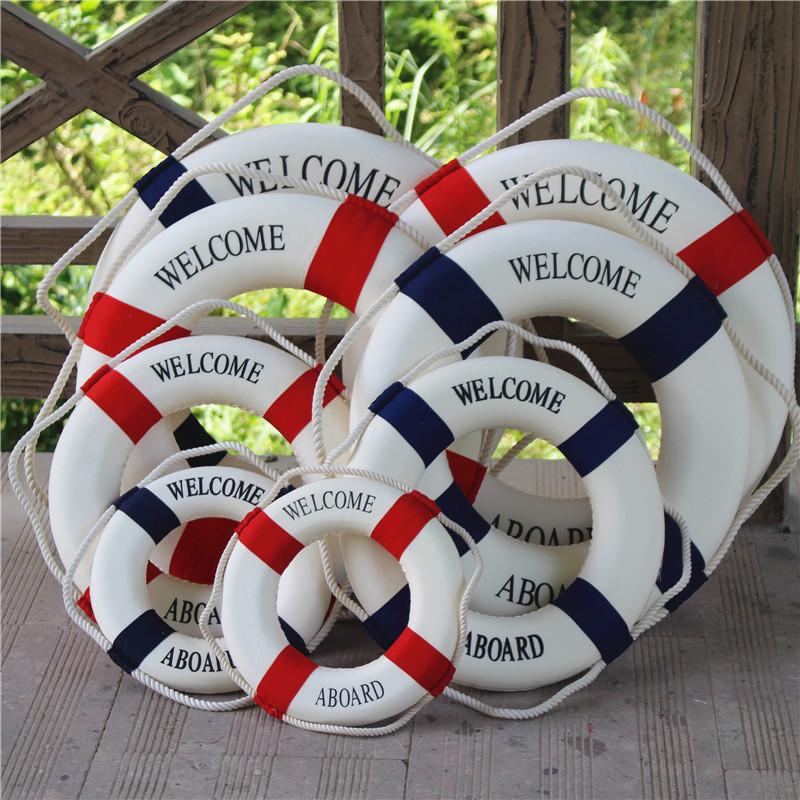 1Pc Welcome Aboard Nautical Life Lifebuoy Ring Boat Wall Hanging Home Decor