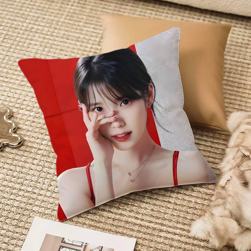 Singer L-Lee Ji Eun-MT IU Fun Beautiful Pillow Case Comfort Sofa Bed Silky Elegant Invisible Zipper Decorative Cushion Cover
