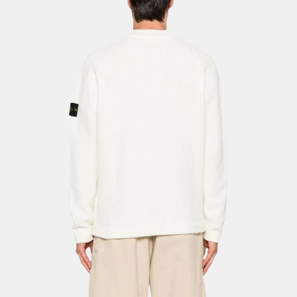 Stone Island Crew Neck Pullover Long Sleeve Solid Color Sweater Men sweater White K2S155100056S00N2-V0093