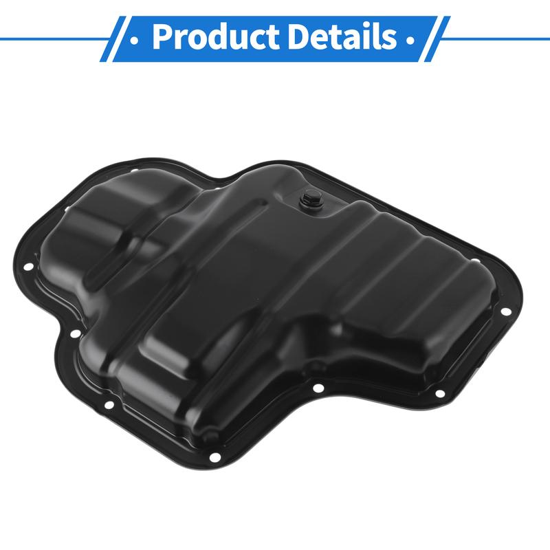 UXCELL No.1210224020 Engine Oil Pan Oil Pan Sump Transmission Oil Pan for Toyota RAV4 2019-2023 Aluminum Alloy Black