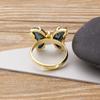 Nidin New Fashion Design Gorgeous Butterfly Ring Sweet 10 Colors Transparent Crystal Adjustable Rings for Women Party Jewelry