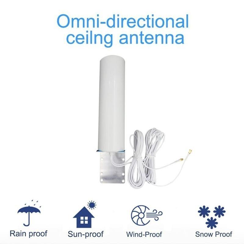 White Dual SMA/TS9/CRC9 Male 3G 4G LTE Outdoor Wall Mount Signal Booster Amplifier Antenna with Fixed Bracket 698-2700MHZ