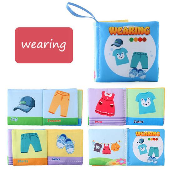 Детская тканевая книга, книга для раннего образования, английская тканевая книга, хвосты животных, познавательные игрушки для раннего образования