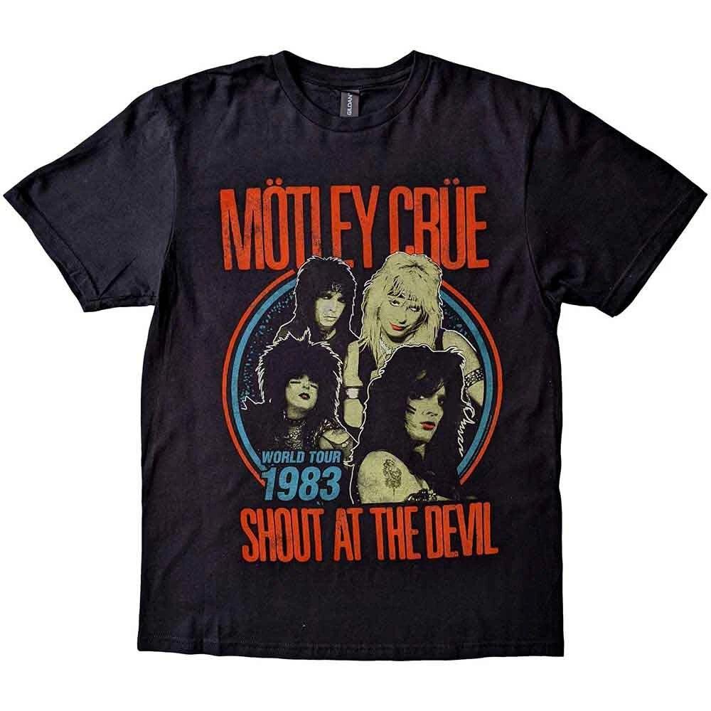 Motley Crue Vintage World Tour Devil T-Shirt Black New