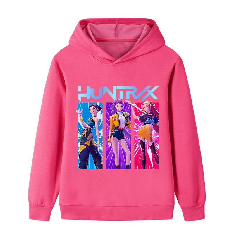Children's Anime Costume Kpop Devil Hunter Casual Fashion Autumn and Winter Girls' Sportswear Hooded Sweatshirt