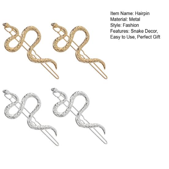 2/4 шт. заколка для волос в форме змеи декоративная металлическая заколка для волос простая в использовании одной рукой заколка для волос ежедневная