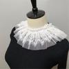 A0NF Vintage Lace Trim Neckpiece Adjustable Victorian Gothic Decorative Accessory Detachable Costume Collar for Party