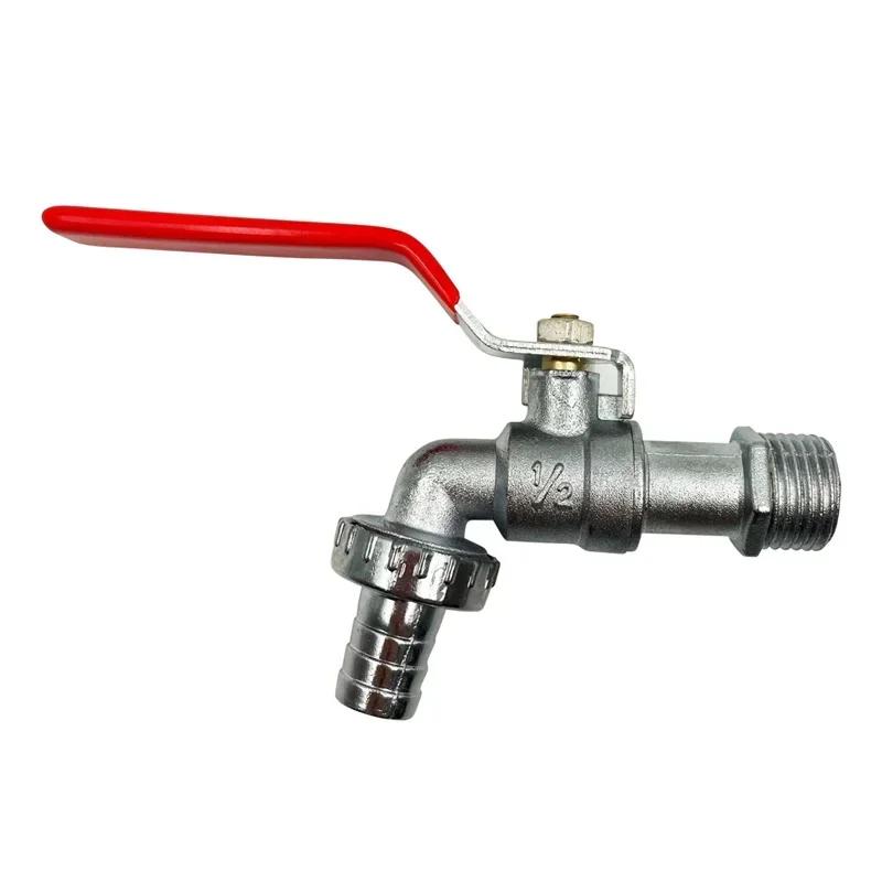 1/2inch 3/4inch Garden Irrigation Faucet Brass IBC Tank Water Tap Single Outlet Valve Replacement Antifreeze Accessories Red