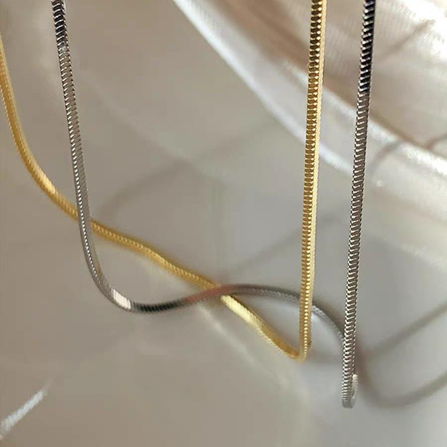 Simple Gold Square Snake Bone Chain Versatile Plain Chain Necklace Temperament Collarbone Chain Pendant Chain DIY Chain