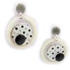 NOA [K0233] - 'Coloriage' Designer Earrings, Ivory Gray
