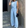 Women's Fashion Casual Suit Vest Sleeveless Wide-leg Pants Casual Suit