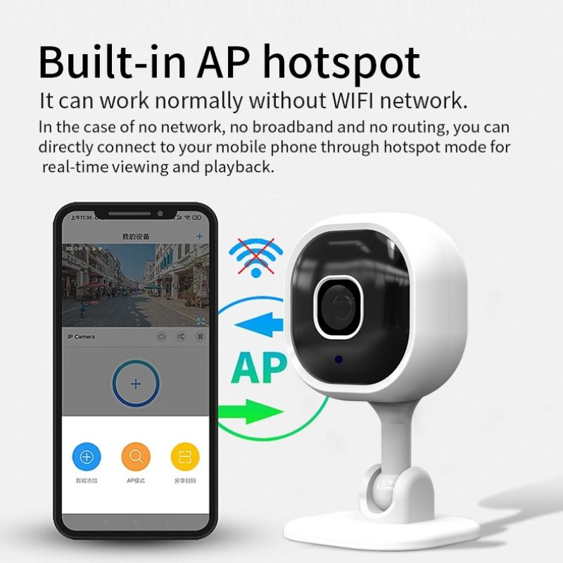 1080P HD WIFI Камера, Внутренняя камера видеонаблюдения, Ночное видение, Двусторонняя аудиосвязь, Обнаружение человека, Камера безопасности