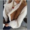 Женский утолщенный плюшевый кашемировый жилет, пальто из искусственного меха, теплый лоскутный жилет, осенний жилет на пуговицах, уличная куртка 2023, жилет из цельного меха ягненка