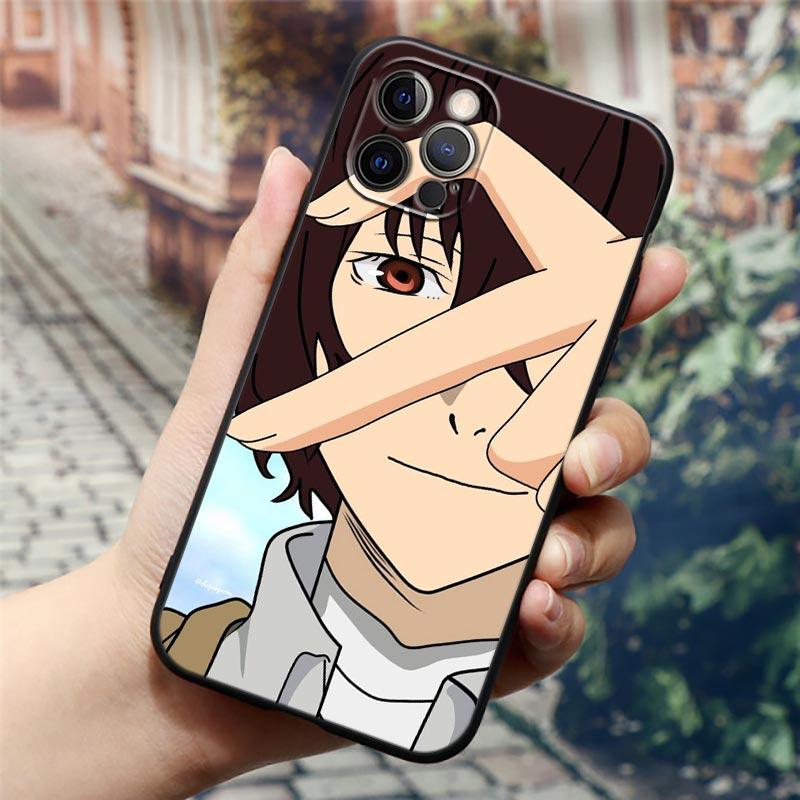 Чехол для телефона с рисунком аниме Bungou Stray Dogs Dazai Osamu для iPhone14 13 12 11 Pro Max 8 7 SE XR XS Plus, черный мягкий силиконовый чехол