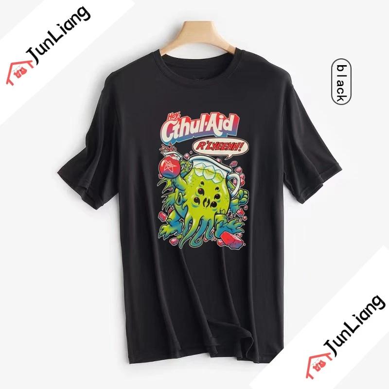 Классическая футболка A Wild Cthulhu Унисекс с коротким рукавом Повседневная Кошка или Монстр Футболка Кайдзю Лавкрафт Фильм Ктулху Футболка