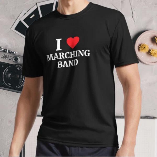 New Shirt I Love Marching Band Heart Active Logo T-Shirt Funny Size S - 5XL