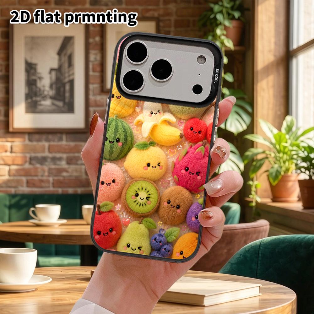 Чехол для телефона: 2D плоский, подходит для защитного чехла iPhone 18 17 16 15 14 13 12 Pro, семейство фруктов, идеальный рождественский и хэллоуинский подарок