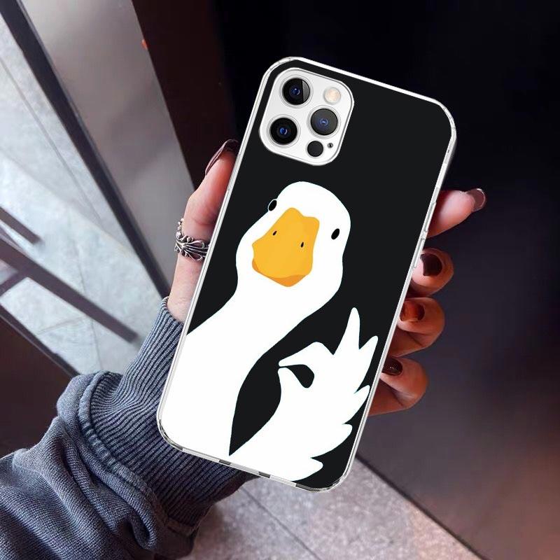 Мультяшная Утка Гусь Игровой Чехол для Телефона Для iPhone 17 Air 11 13 Mini 14 15 Plus 16 12 Pro Max 16E SE 7 8 Узор Мягкий ТПУ Задняя Крышка