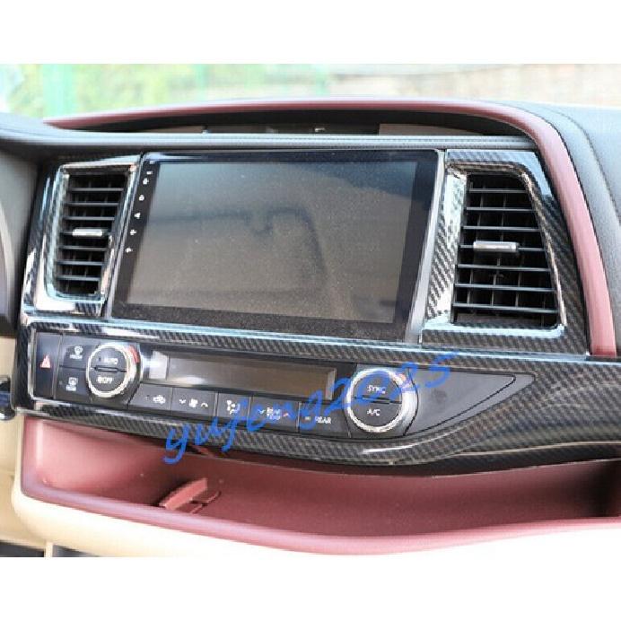 Carbon Fiber Center Air Vent Outlet Cover Trim For Toyota Highlander 2015-