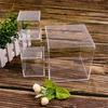 4Pcs Durable Candy Box Multiple Uses PS Transparent Cube Compact Portable Lid Case Organizer Container for Wedding