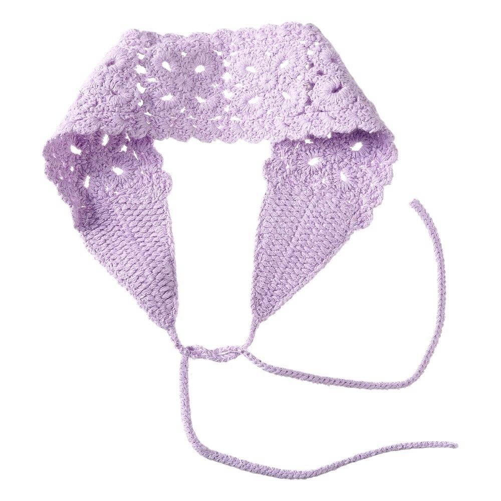 Handmade Headband Floral Head Kerchief Retro Knit Hair Band