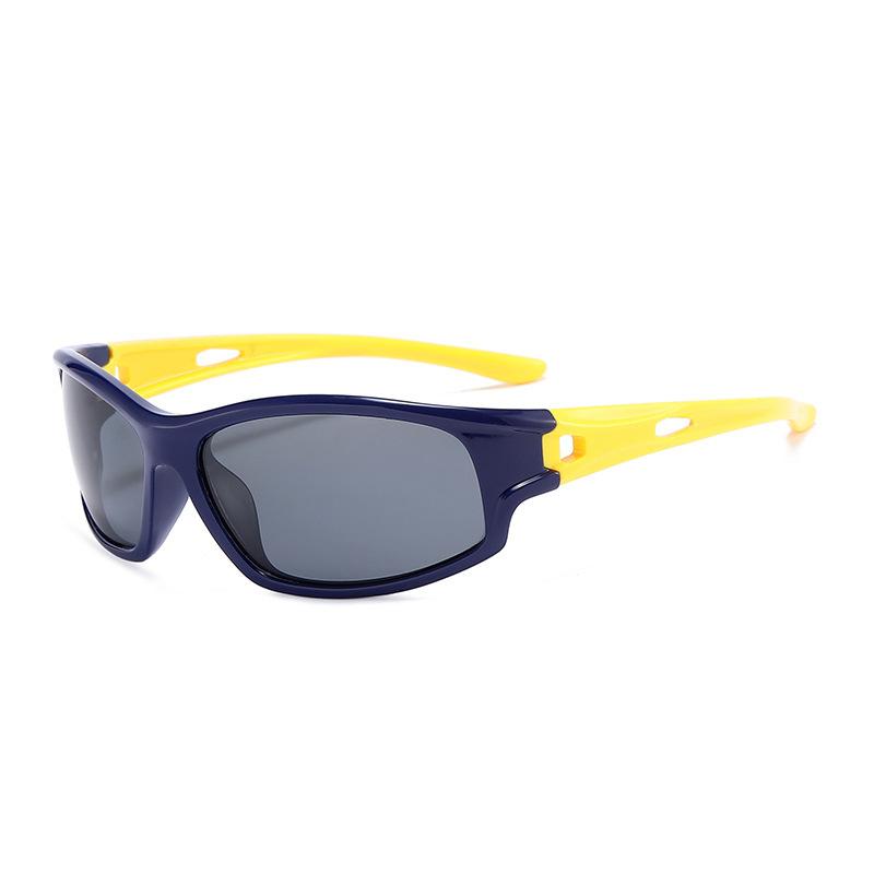 Youth Outdoor Sports Sunglasses Children's Soft Silicone Polarized Silver Cycling