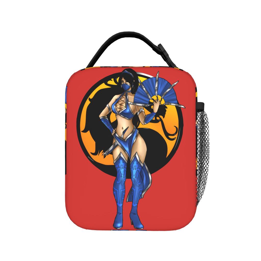 Mortal Kombat Kitana Insulated Lunch Bags Leakproof MK11 Lunch Container Cooler Bag Tote Lunch Box Picnic Food Storage Bags