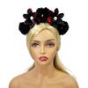 Преувеличенная повязка на голову с черепом, Хэллоуинский декор, готическая цветочная повязка для волос, Хэллоуинский обруч для волос, Вечеринка