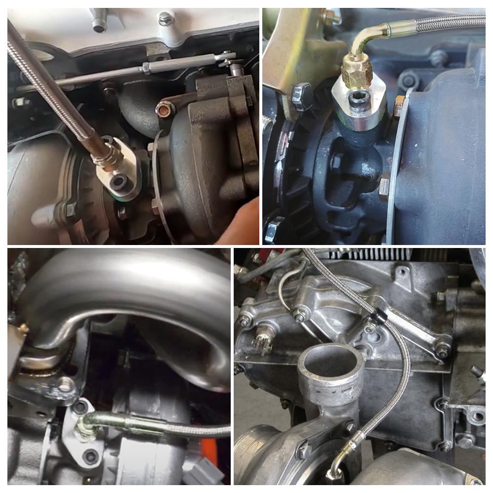 36 дюймов 1/8 NPT 4AN T3 T4 T3/T4 T04E T70 T66 T67 GT35 GT45 Турбо линия подачи масла, возвратная линия слива масла, комплект с фланцевым адаптером