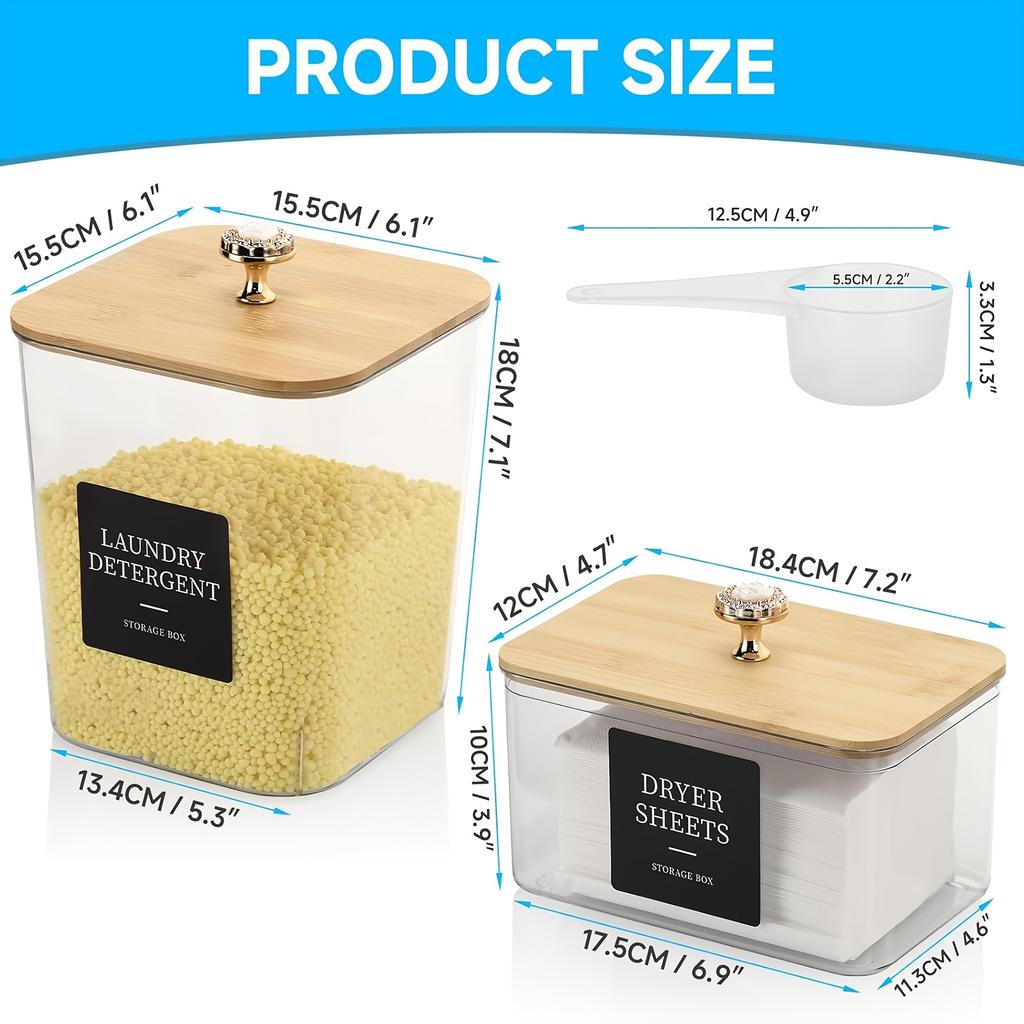 3 Pack Laundry Room Organization and Storage Containers,GlintGath Laundry Pod Containers & Dryer Sheet Holder with Spoon