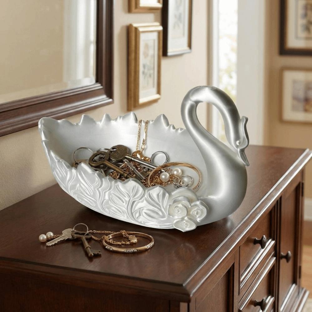 Nordic Style Swan Trinket Holder 3D Printed Key Ring Holder Sundries Storage Tray Entryway