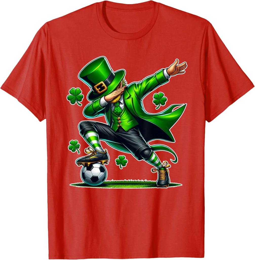 Saint Patricks Day Sports Leprechaun Playing Soccer Unisex T-Shirt