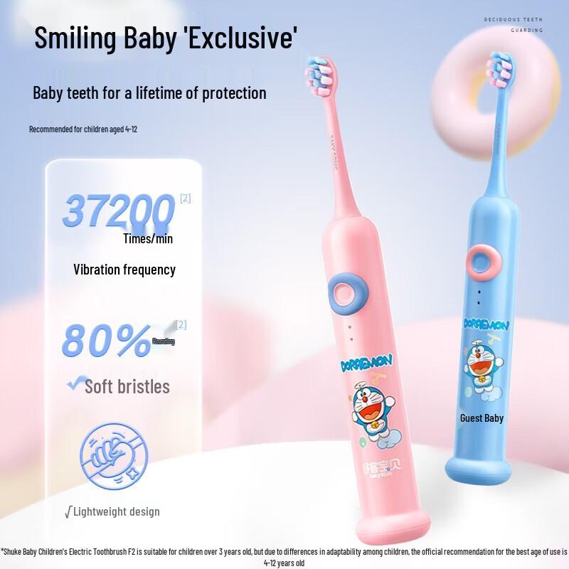Звуковая электрическая зубная щетка Saky Baby F2 для детей, штекер CN (адаптер в комплекте)