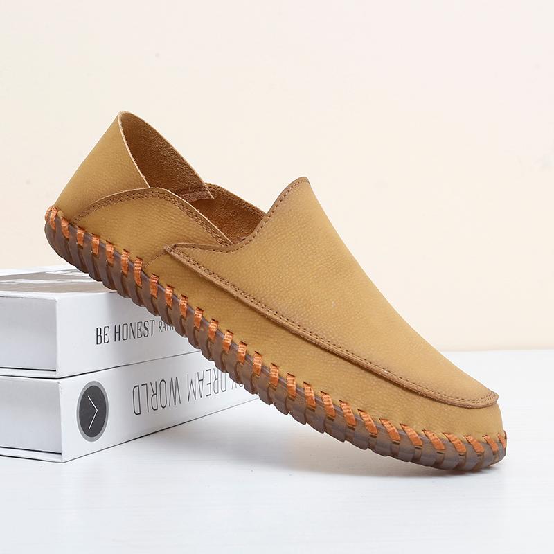 Fashion Outdoor Men Comfortable Soft Soled Non Slip Casual Handmade Shoes Fashion Brand Men Breathable and Wear-resistant Driving Shoes