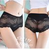 Large Antibacterial Lace Sexy Mid Rise Women's Underwear with Hollow Out Breathable Comfortable Hip Lifting Triangle Panties