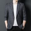 Men's Casual Suits, Slim Plaid Jackets, Men's Single-piece Tops, Spring and Autumn New Fashion Suits for Young and Middle-aged People