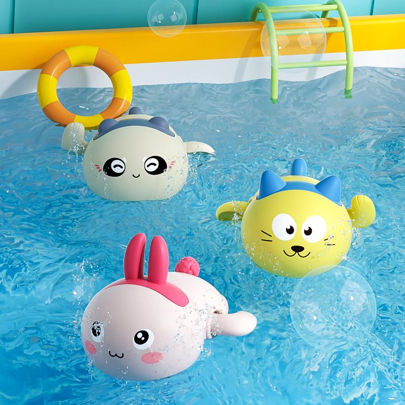 Игрушки для купания малышей Плавающая заводная игрушка Милое животное Заводная игрушка для ванны и бассейна для малышей Новорожденные Игрушки для ванны 1-3 года