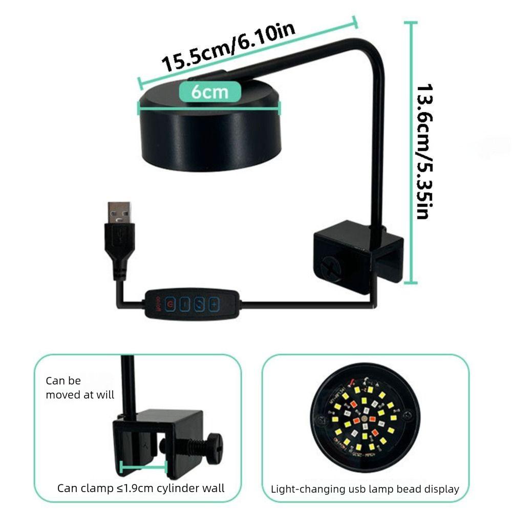 90 Degree Bend Fish Tank Clip Lamp 3 Color Modes LED Aquarium Light Aquarium Accessories