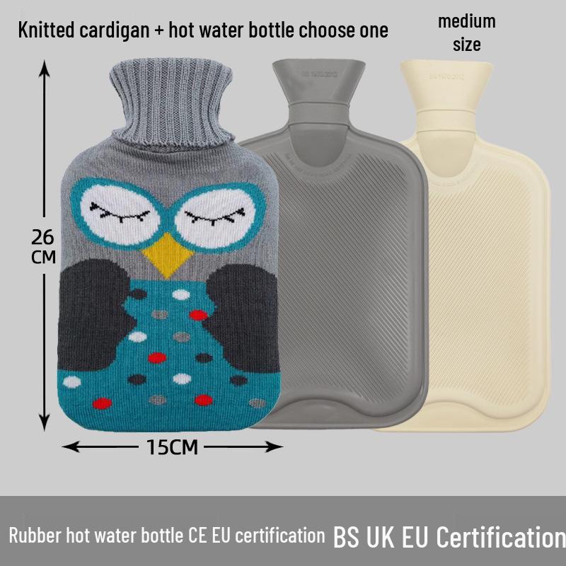 Explosion-Proof Hot Water Bottle: Rubber Design for Stomach and Feet, Long-Lasting Warmth